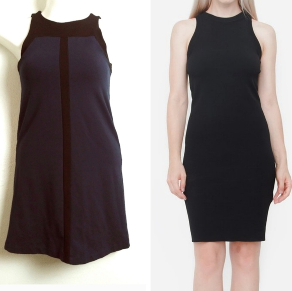 Mango Blue Sheath Dress Sleeveless Halter for Size XS Office Work Career - Picture 1 of 11